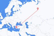 Flights from Surgut, Russia to Dalaman, Turkey