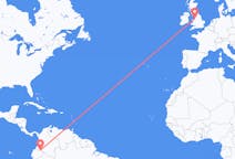 Lennot Puerto Asísista, Kolumbia Liverpooliin, Englanti