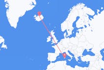 Flyg från Akureyri, Island till Cagliari, Island