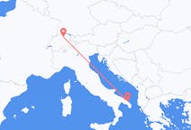 Vluchten uit Zürich, Zwitserland naar Brindisi, Italië