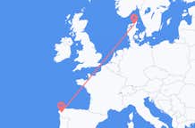Flyrejser fra Santiago de Compostela til Aalborg