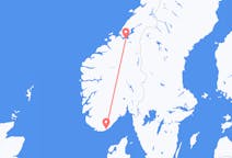 Flüge von der Stadt Trondheim in die Stadt Kristiansand