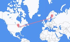 Loty z Milwaukee w Stanach Zjednoczonych do Tampere w Finlandii