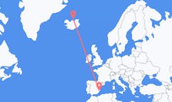 Loty z Grimsey, Islandia do Alicante, Hiszpania