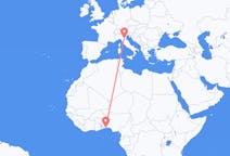 Flyreiser fra Cotonou, Benin til Bologna, Italia
