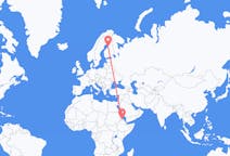 Flyreiser fra Asmara, Eritrea til Uleåborg, Finland