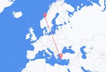 Flyrejser fra Kalymnos, Grækenland til Trondheim, Norge