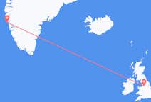 Flyreiser fra Manchester, England til Maniitsoq, Grønland