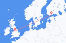 Flyg från Manchester, England till Helsingfors, Finland