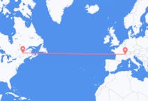 Flyreiser fra Québec, Canada til Genève, Sveits