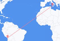 Flyrejser fra Tacna, Peru til Palermo, Italien