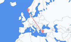 Vluchten van Kastellorizo, Griekenland naar Stavanger, Noorwegen