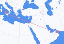 Vluchten van Muscat, Oman naar Palermo, Italië