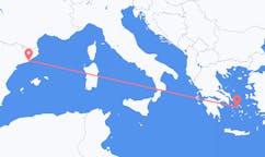 Vols depuis la ville de Barcelone vers la ville de Syros