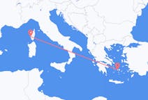 Vluchten van Ajaccio, Frankrijk naar Paros, Griekenland
