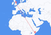 Flyg från Lamu, Kenya till Nottingham, England