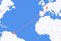 Flights from Paramaribo, Suriname to Lyon, France