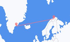 그린란드 쿨루숙에서 출발해 노르웨이 락셀프에게(으)로 가는 항공편