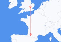 Flyg från London, England till Lourdes (kommun i Brasilien, São Paulo, lat -20,94, long -50,24), Frankrike