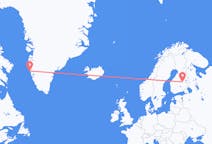 出发地 格陵兰出发地 瑪尼特索克目的地 芬兰库奥皮奥的航班