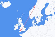 Flights from Trondheim, Norway to Exeter, the United Kingdom
