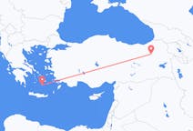 トルコのエルズルムからから、ギリシャのサントリーニ島までのフライト