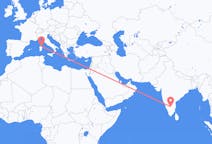 Vluchten van Bangalore, India naar Pontische Olbia, Italië
