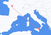 Flights from Poitiers, France to Catania, Italy