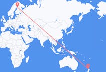 Vluchten van Auckland, Nieuw-Zeeland naar Rovaniemi, Finland