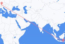 Flyreiser fra Praya, Lombok, Indonesia til Memmingen, Tyskland