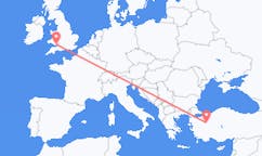 Flyrejser fra Cardiff, Wales til Kutahya, Tyrkiet
