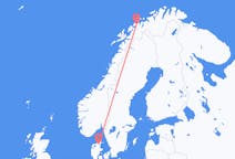 Lennot Tromssasta, Norja Aalborgiin, Tanska