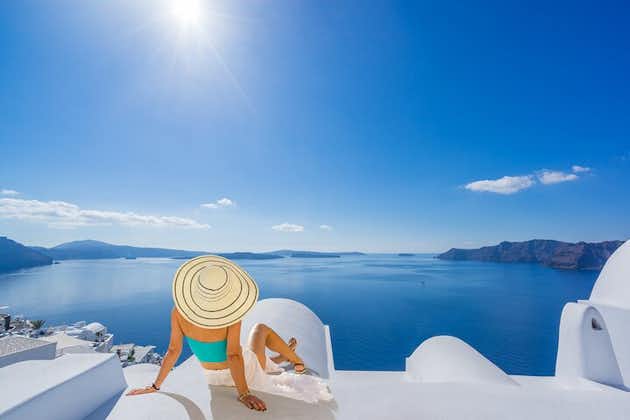 Il meglio della gita privata di un'intera giornata a Santorini da Mykonos