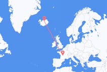 아이슬란드 아쿠레이리에서 출발해 프랑스 리모주로(으)로 가는 항공편