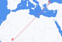 Flyreiser fra Bobo-Dioulasso, Burkina Faso til Istanbul, Tyrkia
