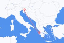 Vluchten van Rijeka, Kroatië naar Zakynthos-eiland, Griekenland