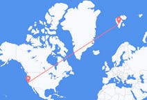 Flyg från San Francisco, USA till Svalbard, Svalbard och Jan Mayen