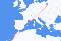 Flyrejser fra Agadir, Marokko til Warszawa, Polen