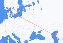 Flyg från Aktau, Kazakstan till Kristiansand, Norge