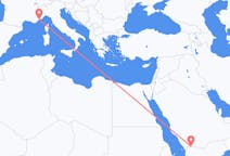 Flyreiser fra Najran, Saudi-Arabia til Nice, Frankrike