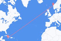 Flyg från Montego Bay, Jamaica till Florø, Norge