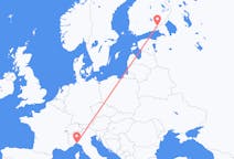 Flyg från Genua, Italien till Villmanstrand, Finland