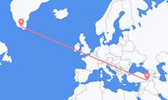 Flights from Narsaq, Greenland to Mardin, Turkey