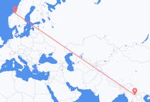 Flights from Kengtung, Myanmar (Burma) to Trondheim, Norway
