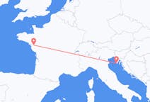 Flyg från Pula, Kroatien till Nantes, Frankrike
