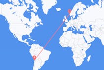 Flyreiser fra Antofagasta, Chile til Bergen, Norge