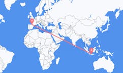 出发地 印度尼西亚三寶瓏目的地 法国比亚里茨的航班
