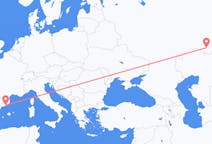 Fly fra Orenburg til Barcelona