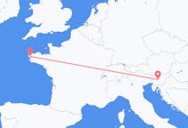 Loty z Lublana, Słowenia z Brest, Francja
