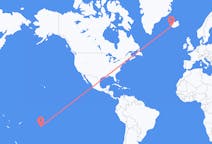 Flyg från Rarotonga, Cooköarna till Reykjavík, Cooköarna